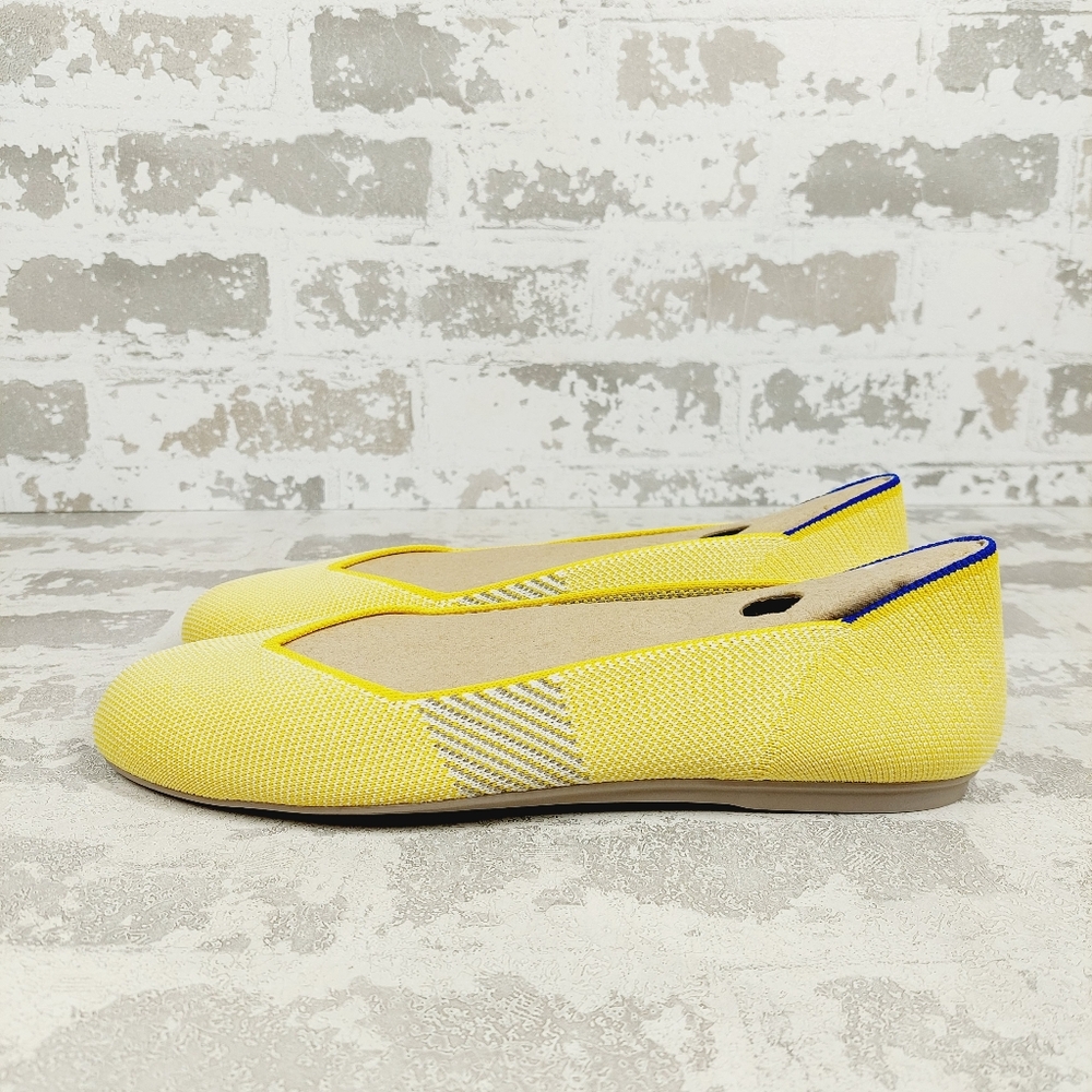 New Rothy's The Flat Dandelion Triple Stitch Women's Yellow Flats E12